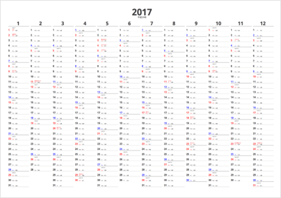 数日間に渡る予定の書き込みがしやすい